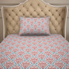 Geometric Teal - Teal Cotton Rich Single Bedsheet - 2-In-1 By Welspun