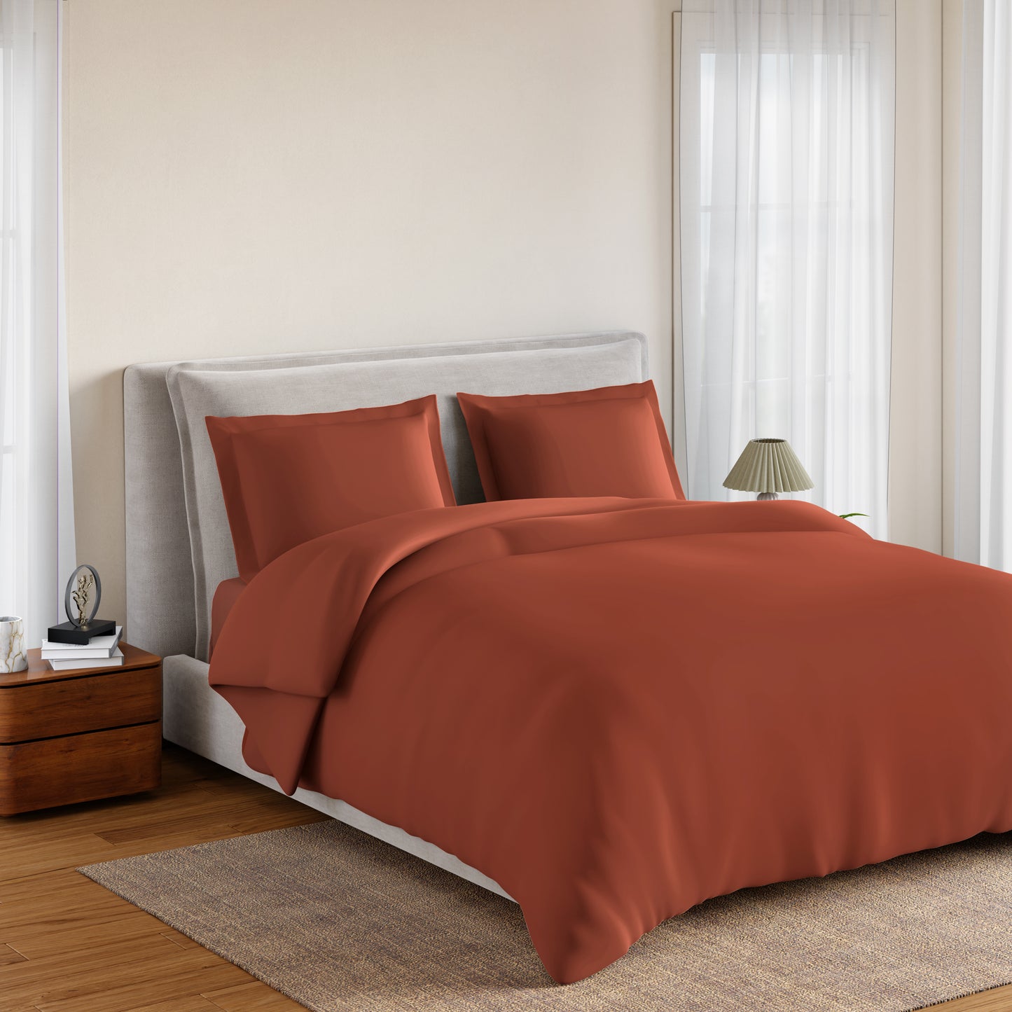 Essentials 100% Cotton Double Quilt, 170 TC, Solid, Bruchetta