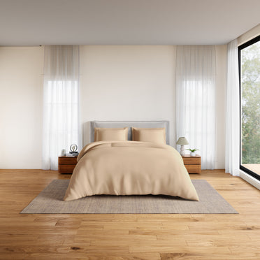 Essentials 100% Cotton Double Quilt, 170 TC, Solid, Buff