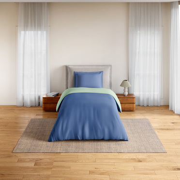 Essentials 100% Cotton Single Quilt, 170 TC, Solid, True Blue