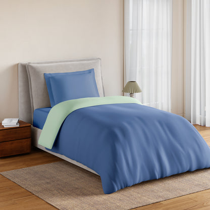 Essentials 100% Cotton Single Quilt, 170 TC, Solid, True Blue