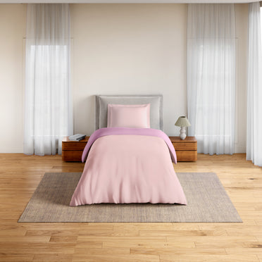 Essentials 100% Cotton Single Quilt, 170 TC, Solid, Pink Dogwood