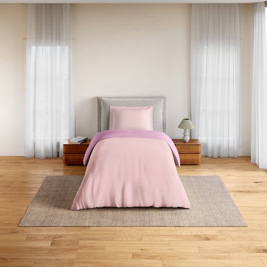 Essentials 100% Cotton Single Quilt, 170 TC, Solid, Pink Dogwood