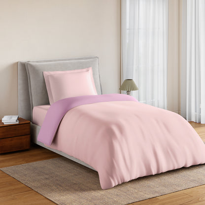 Essentials 100% Cotton Single Quilt, 170 TC, Solid, Pink Dogwood