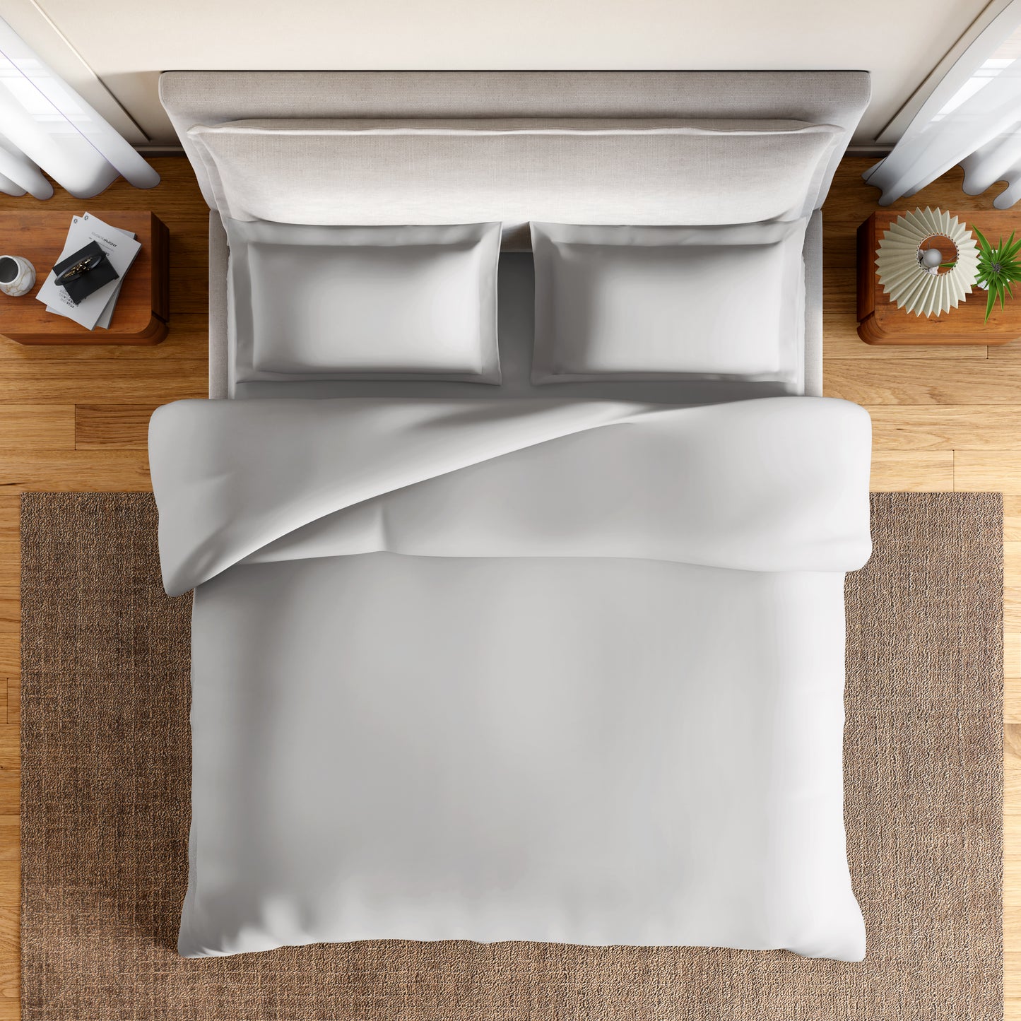 Essentials 100% Cotton Double Quilt, 170 TC, Solid, Silver Cloud/Tea