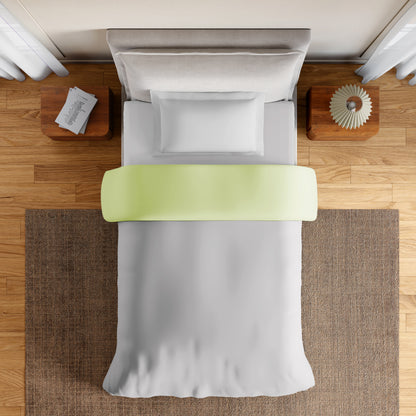 Essentials 100% Cotton Single Quilt, 170 TC, Solid, Silver Cloud/Tea