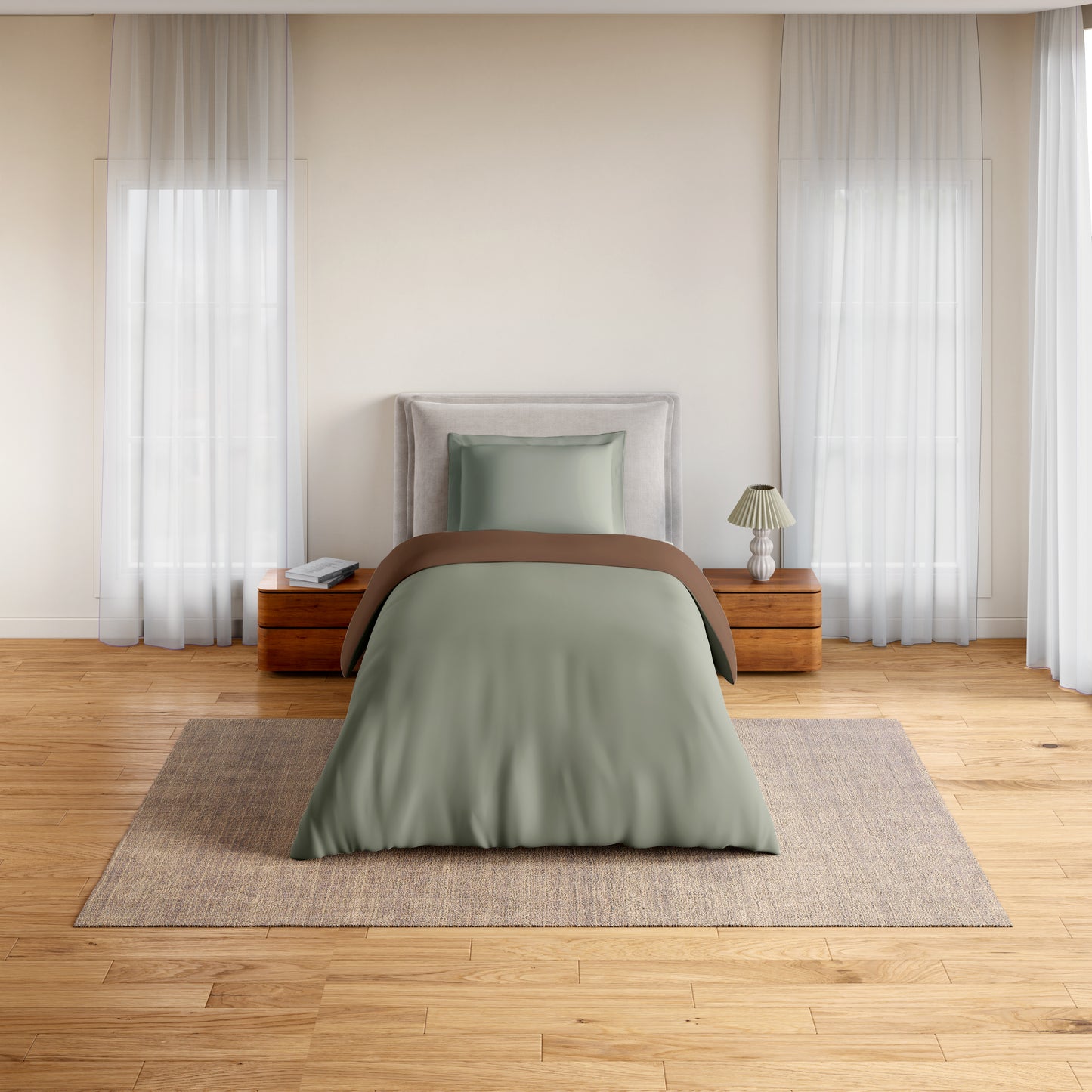 Essentials 100% Cotton Single Quilt, 170 TC, Solid, Bruchetta