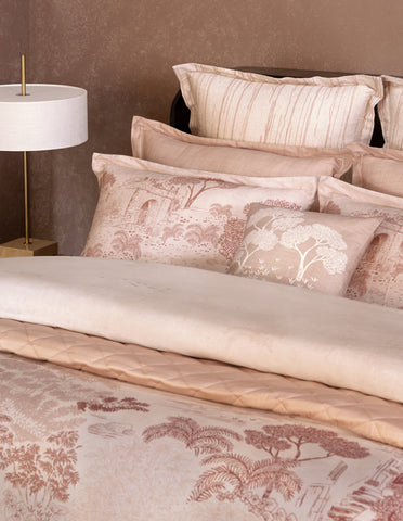 Spaces Sierra Light Blush Floral 100% Hygro Cotton 210 TC Large Bedsheet with 4 Pillow Covers - 108 x 108 Inches