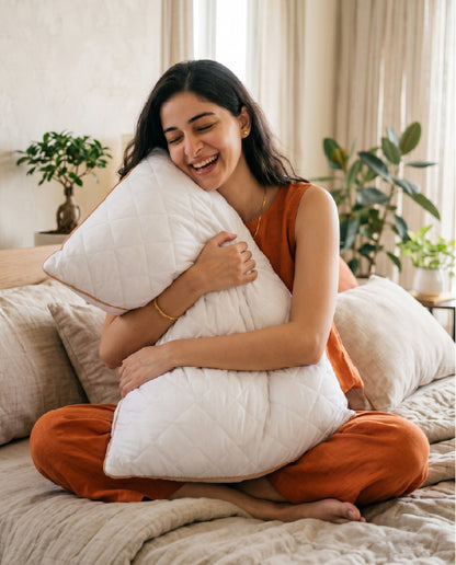 Solid White Quilted Pillows (Pack of 2) by Spaces