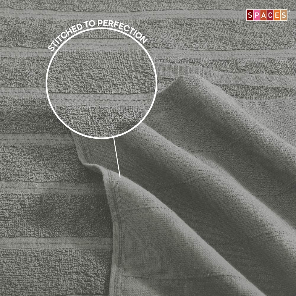 Freshlite 100% Cotton Bath Towel, 250 GSM, Solid, Dark Grey