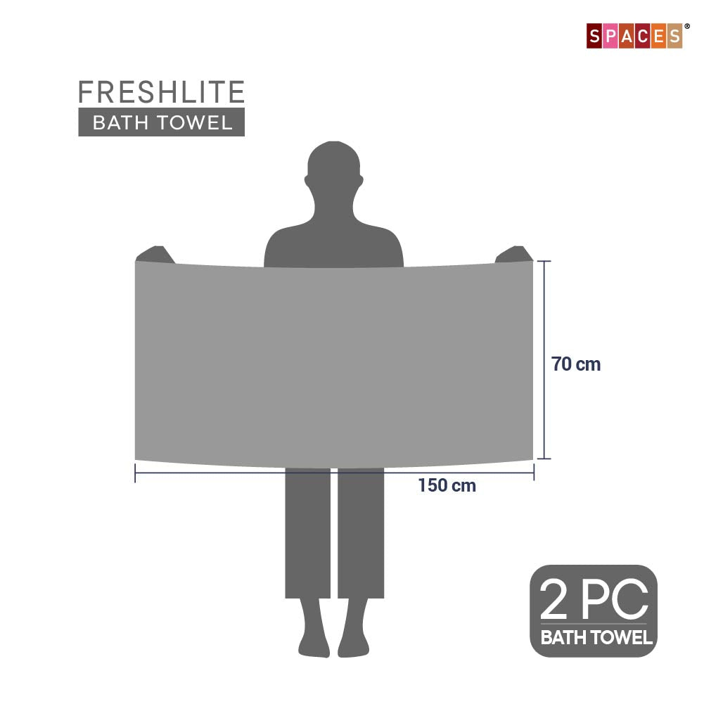 Freshlite 100% Cotton Bath Towel, 250 GSM, Solid, Dark Grey