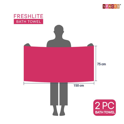 Freshlite 100% Cotton Bath Towel, 250 GSM, Solid, Dark Red