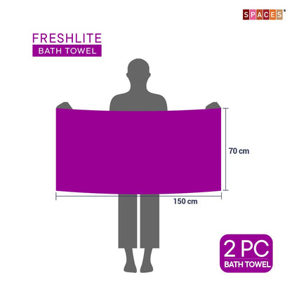 Freshlite 100% Cotton Bath Towel, 250 GSM, Solid, Violet