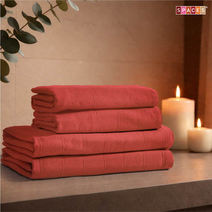 Freshlite 100% Cotton Bath Towel, 250 GSM, Solid, Red