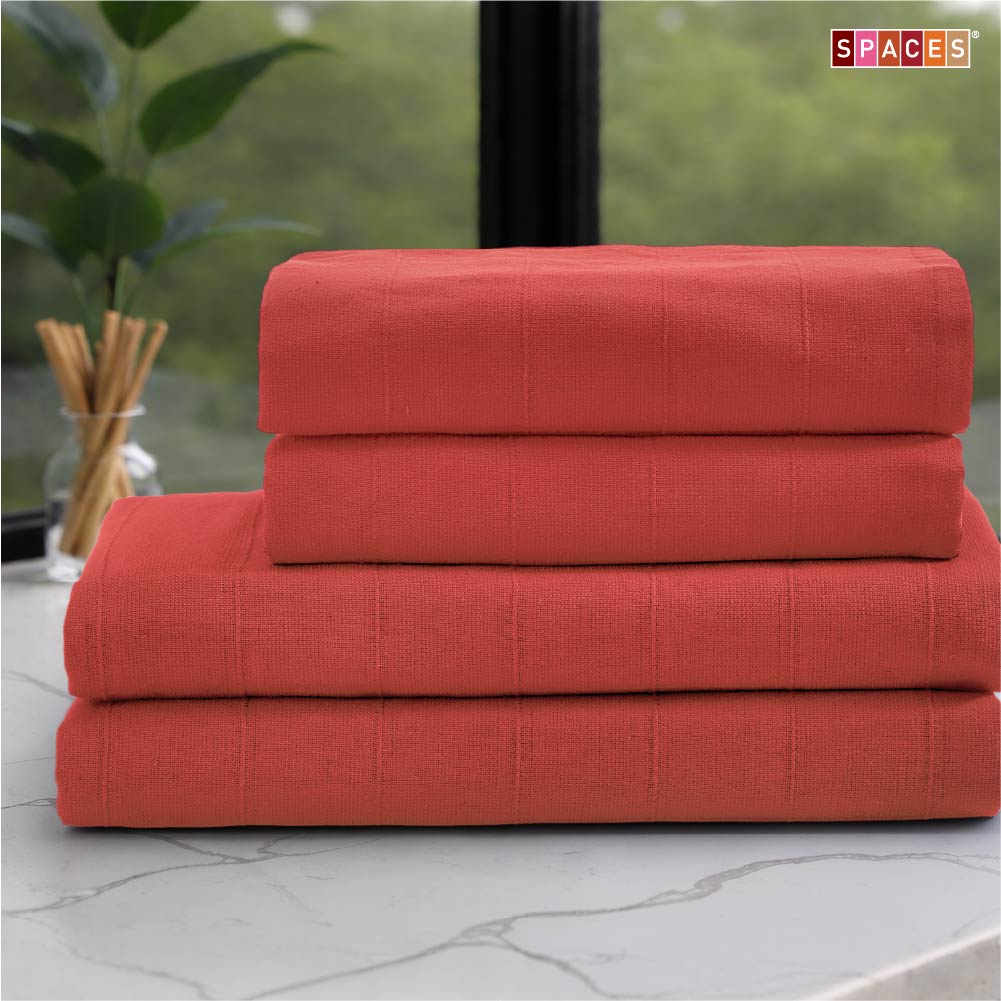 Freshlite 100% Cotton Bath Towel, 250 GSM, Solid, Red