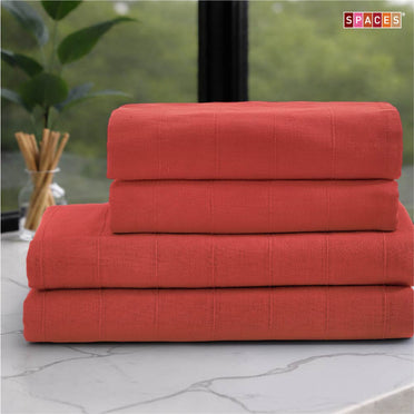 Freshlite 100% Cotton Bath Towel, 250 GSM, Solid, Red