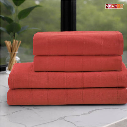 Freshlite 100% Cotton Bath Towel, 250 GSM, Solid, Red