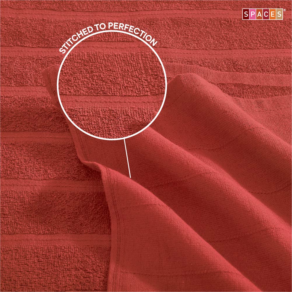 Freshlite 100% Cotton Bath Towel, 250 GSM, Solid, Red