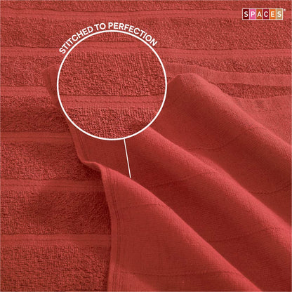Freshlite 100% Cotton Bath Towel, 250 GSM, Solid, Red