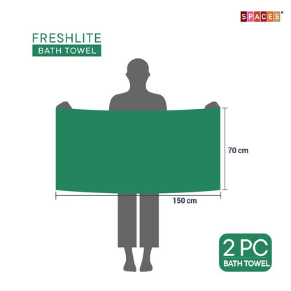 Freshlite 100% Cotton Bath Towel, 250 GSM, Solid, Green