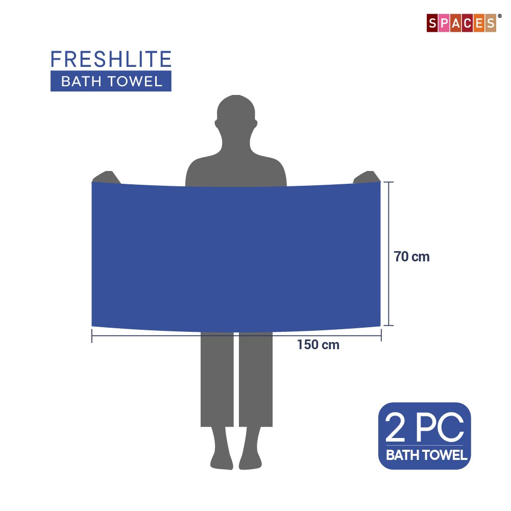 Freshlite 100% Cotton Bath Towel, 250 GSM, Solid, Navy