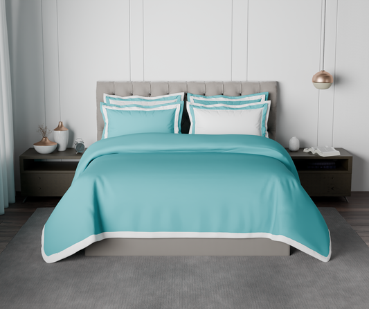 Solid Aqua Green - Light Green Hygro Cotton King Size Bedsheet - Hygro By Spaces