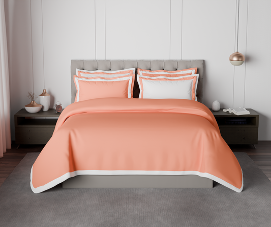 Solid Coral - Coral Hygro Cotton King Size Bedsheet - Hygro By Spaces