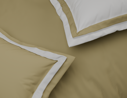 Solid White/Taupe - White Hygro Cotton King Size Bedsheet - Hygro By Spaces