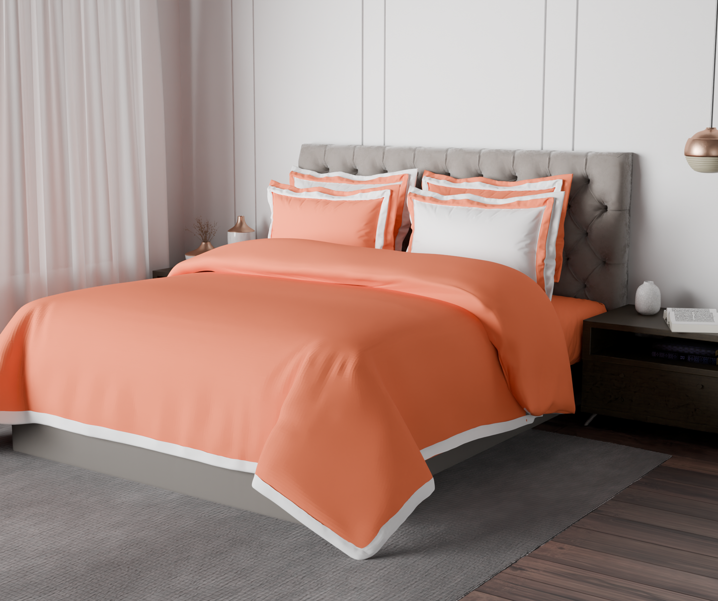 Solid Coral - Coral Hygro Cotton King Size Bedsheet - Hygro By Spaces