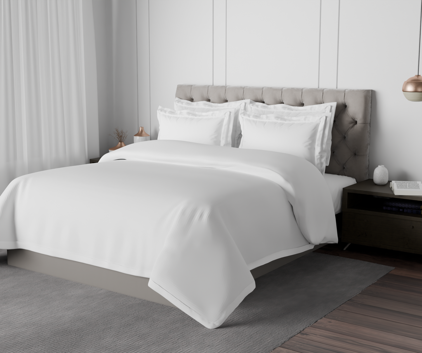 Solid White Hygro Cotton King Size Bedsheet - Hygro By Spaces