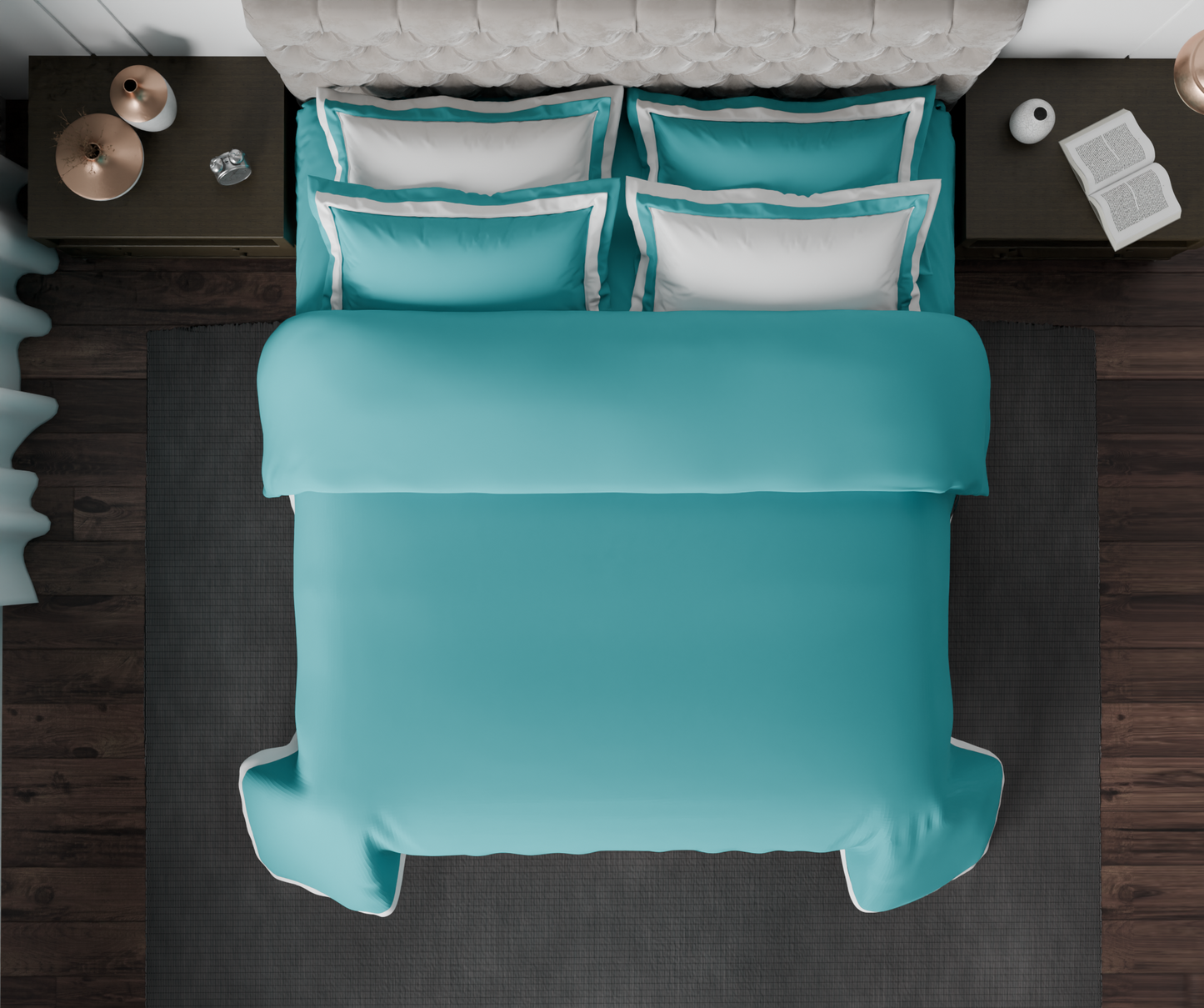 Solid Aqua Green - Light Green Hygro Cotton King Size Bedsheet - Hygro By Spaces