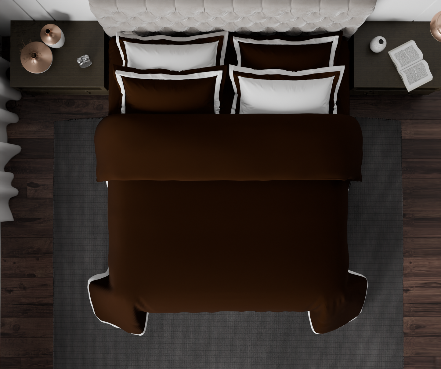 Solid Chocolate - Dark Brown Hygro Cotton King Size Bedsheet - Hygro By Spaces