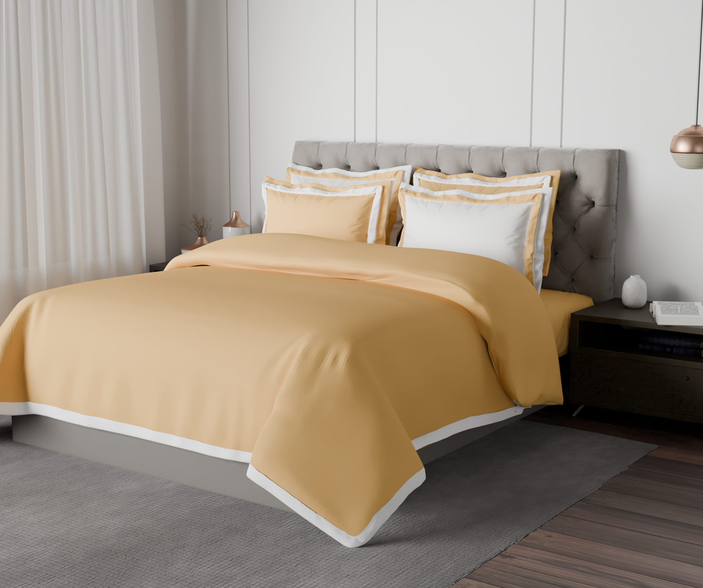 Solid Champagne Gold - Gold Hygro Cotton King Size Bedsheet - Hygro By Spaces