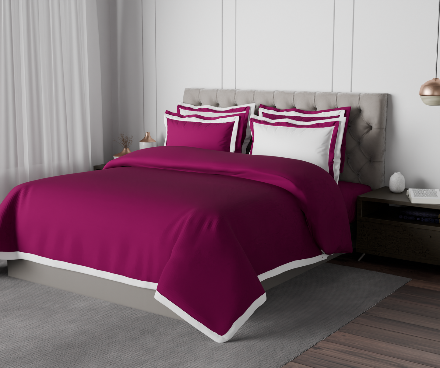 Solid Sangaria - Dark Violet Hygro Cotton King Size Bedsheet - Hygro By Spaces