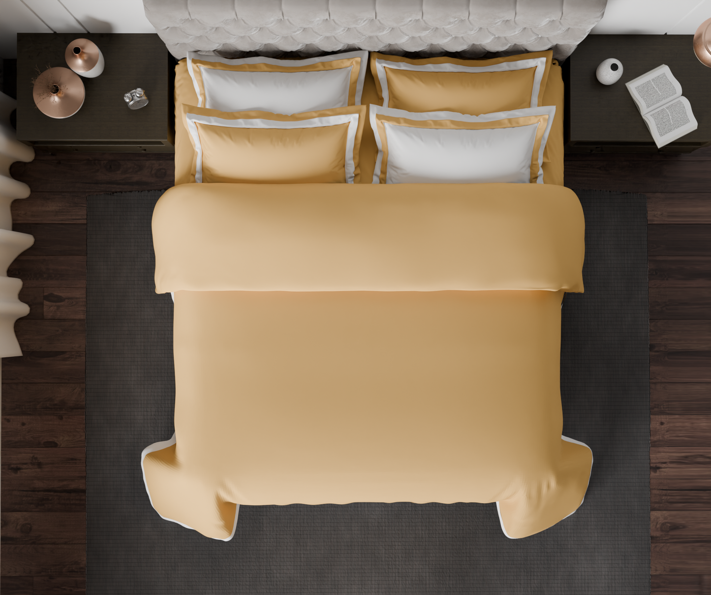 Solid Champagne Gold - Gold Hygro Cotton King Size Bedsheet - Hygro By Spaces