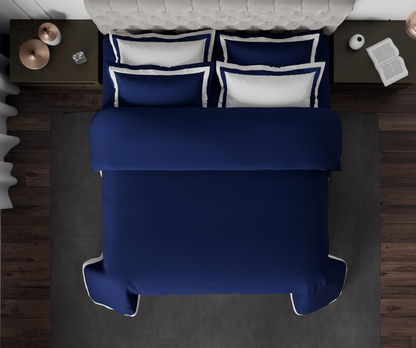 Solid Midnight Blue - Dark Blue Hygro Cotton King Size Bedsheet - Hygro By Spaces