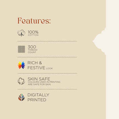 Rangana Shubha, 100% Cotton Large Bedsheet, 300 TC, Ornate, Airy Blue