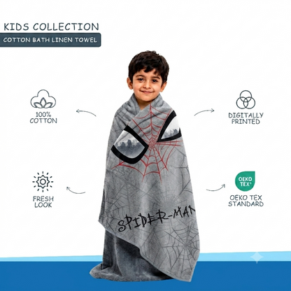 Teenz 100% Cotton Bath Towel, 450 GSM, Character, Grey