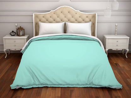 Solid Aqua Green - Light Green 100% Cotton Double Duvet Cover - Hygro By Spaces