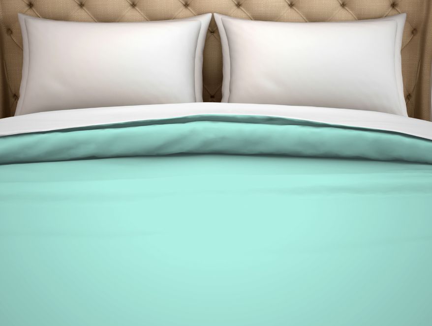 Solid Aqua Green - Light Green 100% Cotton Double Duvet Cover - Hygro By Spaces