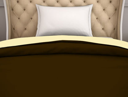 Solid Chocolate - Dark Brown 100% Cotton Single Duvet Cover - Hygro By Spaces