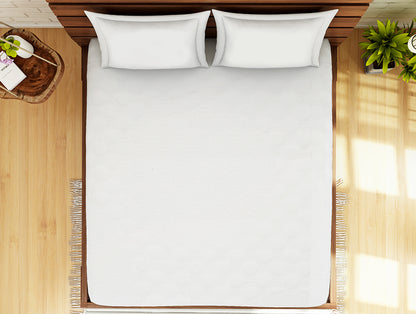 Solid White Polyester King Mattress Protector - Softshield By Spaces