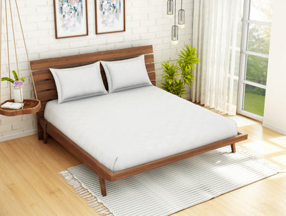 Solid White Polyester King Mattress Protector - Softshield By Spaces
