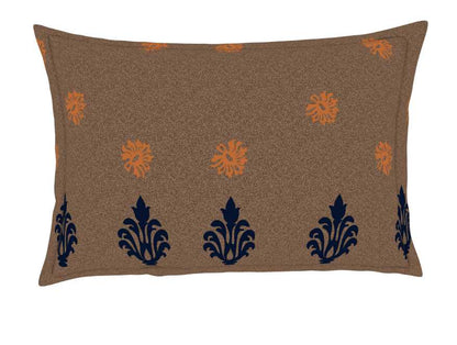 Ornament Brown 100% Cotton Double Bedsheet - Atrium By Spaces