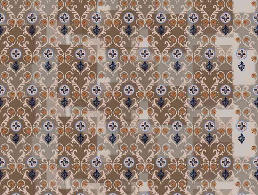 Ornament Brown 100% Cotton Double Bedsheet - Atrium By Spaces