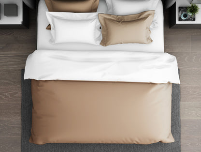 Solid Mapsuger - Light Brown 100% Cotton Double Duvet Cover - Hygro By Spaces