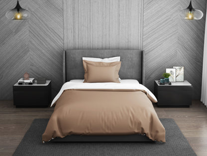 Solid Mapsuger - Light Brown 100% Cotton Single Duvet Cover - Hygro By Spaces
