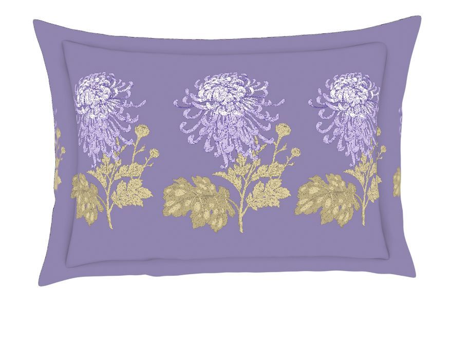 Floral Purple 100% Cotton Double Bedsheet - Atrium By Spaces