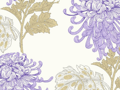 Floral Purple 100% Cotton Double Bedsheet - Atrium By Spaces