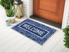 Unwinders Welcome Mat Nylon Foot Mats Small - Blue